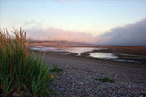 The Parrsboro shoreline is perfect for rockhounding when the tide is out.