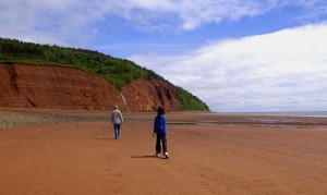 Strolling on the beach at Cape Blomidon Provincial Park. Strolling on the beach at Cape Blomidon Provincial Park.