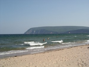 Sandy Ingonish beach, a great place for a dip in the ocean.